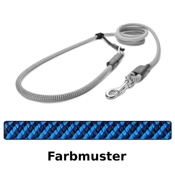 EASYLONG Hundeleine - M - 3m - blau mit schwarzem Swirl
